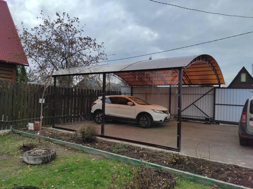 Прозрачные шторы ПВХ для навеса под автомобиль в Ржаксе